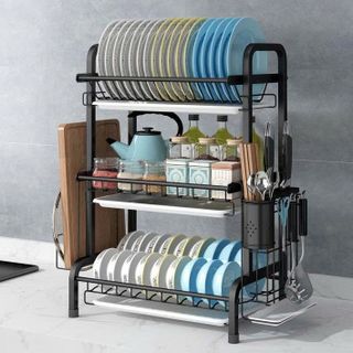 KỆ ÚP CHÉN DĨA 3 TẦNG SƠN TĨNH ĐIỆN