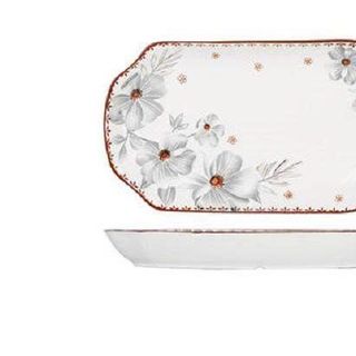 ĐĨA SỨ XOÀI HOA DỪA NÂU 27cm (T30)