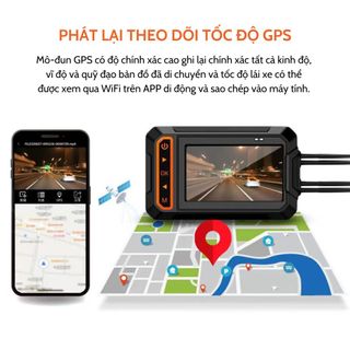 CAMERA HÀNH TRÌNH XE MÁY M4F GPS WIFI DVR DASH CAM FULL HD1080P (TRƯỚC VÀ SAU)