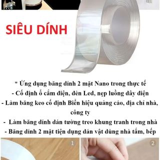 BĂNG KEO NANO 2 MẶT SIÊU DÍNH TRONG SUỐT DÀI 3M GIÁ SỈ