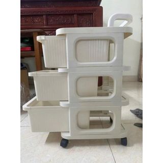 TỦ NHỰA ĐỰNG ĐỒ 3 TẦNG CÓ BÁNH XE HỌA TIẾT MICKEY