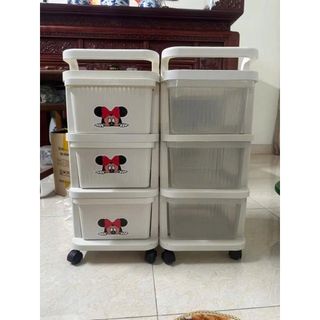 TỦ NHỰA ĐỰNG ĐỒ 3 TẦNG CÓ BÁNH XE HỌA TIẾT MICKEY