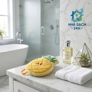 Khăn Lau Tay Kawaii Hình Quả Dứa – Khăn Treo Nhà Bếp Mềm Mịn Thấm Nước Siêu Cute