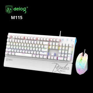 COMBO PHÍM CHUỘT CÓ DÂY CHÍNH HÃNG DEIOG DY-M115 LED RGB (TRẮNG) KÈM GIÁ ĐỠ CHỐNG MỎI