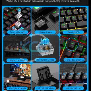 Bàn Phím Cơ Gaming Inker K12 Led RGB Blue Switch Cao Cấp Giá Sỉ