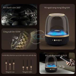 LOA BLUETOOTH VỎ TRONG SUỐT LP90 LED RGB