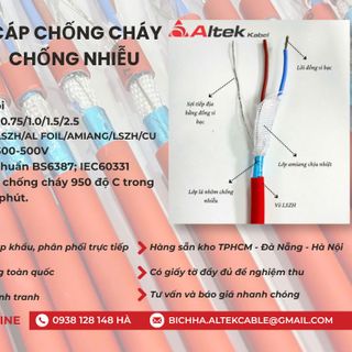CÁP CHỐNG CHÁY CHỐNG NHIỄU ALTEK KABEL đạt tiêu chuẩn IEC60331; BS6387
