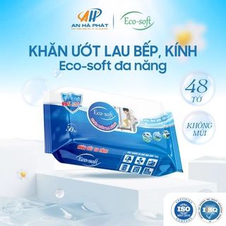 Khăn giấy ướt lau bếp lau kính đa năng cao cấp Eco-soft