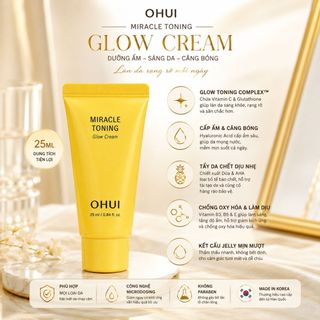 Kem dưỡng ẩm sáng da căn bóng chứa Vitamin C giúp da săn hỗ trợ chống oxy hóa Miracle Toning Glow Cream mini 25ml
