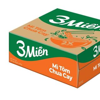 [Thùng 30 Gói] Mì 3 Miền Tôm Chua Cay 65g