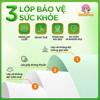 Khẩu trang 5D Hannah seyo chống tia UV chống nắng bụi mịn 3 lớp