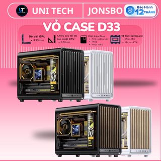 Case máy tính JONSBO D33 chính hãng | Trắng Đen Gỗ
