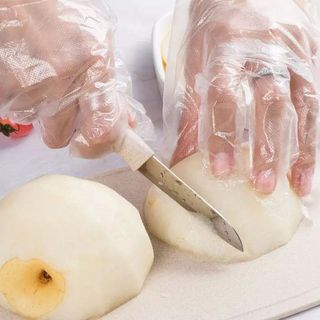 Găng tay Nilon loại dày dùng 1 lần Hannah Seyo chất liệu PE dai dễ sử dụng, an toàn - Hộp 50 chiếc