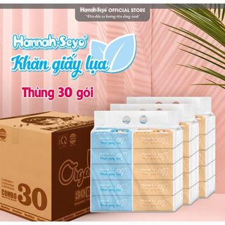 Thùng 30 gói Khăn giấy ăn rút XANH VIỆT Hannah-Seyo thấm hút vệ sinh tốt lau miệng lau tay gói nhỏ bỏ túi