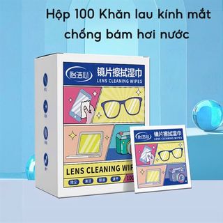 Hộp 100 miếng lau kính Nano, chống bám hơi nước, chống mờ đa năng