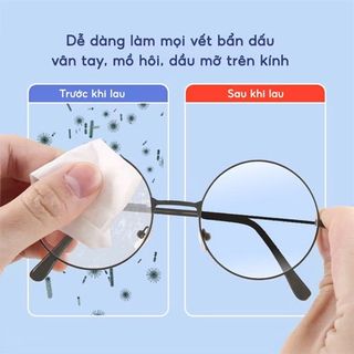 Hộp 100 miếng lau kính Nano, chống bám hơi nước, chống mờ đa năng
