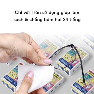Hộp 100 miếng lau kính Nano, chống bám hơi nước, chống mờ đa năng