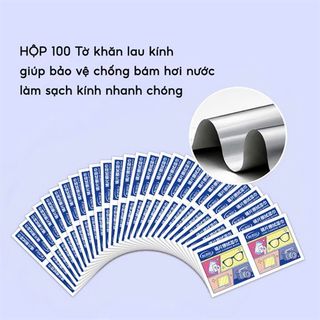 Hộp 100 miếng lau kính Nano, chống bám hơi nước, chống mờ đa năng