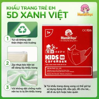 Thùng 200c Khẩu trang KID 5D Hannah Seyo cho bé dưới 25kg 3 lớp kháng khuẩn lọc bụi mịn chống nắng