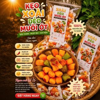KẸO XOÀI DẺO MUỐI ỚT CHUA NGỌT ĐẬM VỊ, ĂN LÀ MÊ 500G
