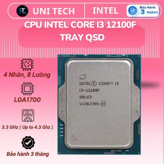 CPU Intel Core i3 12100F - QSD (3.3GHz Turbo 4.3GHz / 4 Nhân 8 Luồng / 12MB / LGA 1700)
