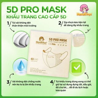 [Thùng 500/560 chiếc] Khẩu trang 5D chống tia UV, chống nắng, bụi mịn 3 lớp Hannah seyo