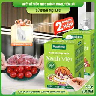Hộp Màng Bọc Thực Phẩm 100 Chiếc Hộp Màng Bọc Thực Phẩm Treo Tường Có Chun Co Giãn