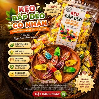 KẸO BẮP DẺO CÓ NHÂN THƠM NGON 500g, DẺO MỀM NGỌT DỊU SIÊU CUỐN