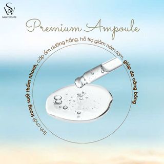 Tinh chất CĂNG BÓNG SALLY WHITE- PREMIUM AMPOULE dưỡng ẩm hỗ trợ ngăn ngừa lão hoá và nám sạm