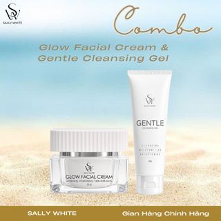 COMBO làm sạch+dưỡng trắng mịn, giảm nám: GLOW FACIAL CREAM 20gr + GENTLE CLEANSING GEL 100ml