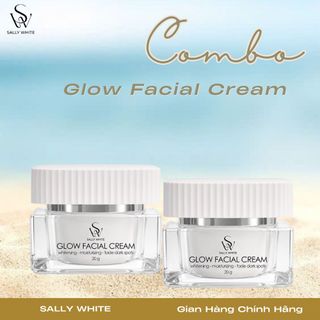Combo 2 Kem dưỡng SALLY WHITE - GLOW FACIAL CREAM 20gr - Giúp trắng da căng bóng, giảm nám sạm
