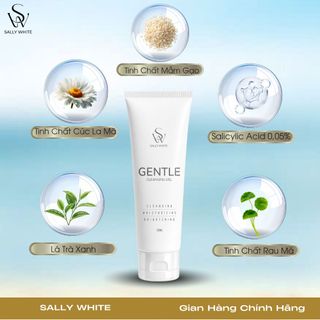 Sữa rửa mặt mầm gạo SALLY WHITE - GENTLE CLEANSING GEL 100ml Loại bỏ bụi bẩn, cân bằng độ ẩm và dưỡng da sáng mịn