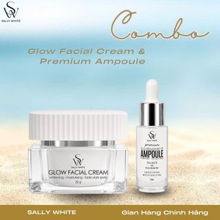 Combo 2 sản phẩm dưỡng trắng, hỗ trợ ngừa thâm sạm gồm: GLOW FACIAL CREAM + PREMIUM AMPOULE