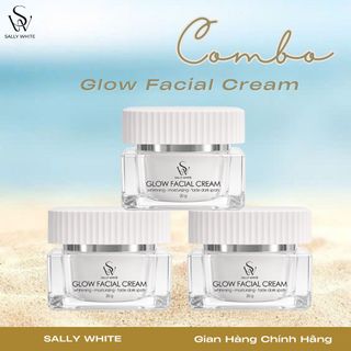 Combo 3 Kem dưỡng SALLY WHITE - GLOW FACIAL CREAM 20gr - dưỡng trắng căng bóng, giảm nám sạm
