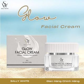 Kem dưỡng trắng SALLY WHITE - GLOW FACIAL CREAM 20g giúp làm mờ thâm sạm giảm nếp nhăn căng bóng