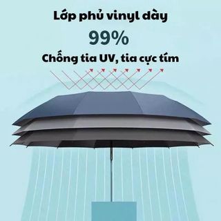 Dù Che Mưa Chống UV 2 Lớp Gấp Gọn, Ô Dù Tự Động Gấp Mở 2 Chiều, Chống Nắng Chất Lượng Cao