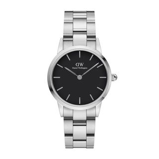 ĐỒNG HỒ NAM NỮ CAO CẤP D WELLINGTON ICONIC THÉP BẠC MẶT ĐEN FULLBOX