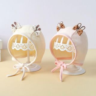 Mũ Tai Thỏ Nơ Chấm Bi Cho Bé Gái – Mũ Bảo Vệ Tai Kèm Dây Buộc, Phong Cách Công Chúa Hàn Quốc Dễ Thương AB83