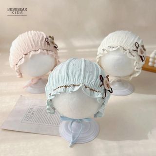 Mũ Công Chúa Đính Hoa Cho Bé Gái – Mũ Cotton Bèo Nhún Hàn Quốc Dễ Thương Cho Bé 0-3 Tuổi AB81