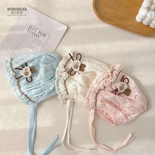 Mũ Công Chúa Đính Hoa Cho Bé Gái – Mũ Cotton Bèo Nhún Hàn Quốc Dễ Thương Cho Bé 0-3 Tuổi AB81