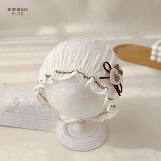 Mũ Công Chúa Đính Hoa Cho Bé Gái – Mũ Cotton Bèo Nhún Hàn Quốc Dễ Thương Cho Bé 0-3 Tuổi AB81