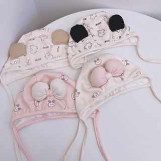 Mũ Tai Chuột Nơ To Cho Bé | Mũ Giữ Ấm Tai Kèm Dây Buộc Siêu Đáng Yêu ️ AB78