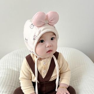 Mũ Tai Chuột Nơ To Cho Bé | Mũ Giữ Ấm Tai Kèm Dây Buộc Siêu Đáng Yêu ️ AB78