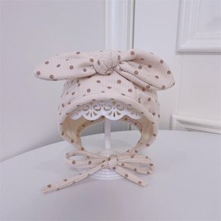 Mũ Nơ Chấm Bi Cho Bé Sơ Sinh 0-12 Tháng – Vải Cotton Mềm Mại, Có Dây Buộc, Phong Cách Hàn Quốc Dễ Thương  AB77