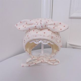 Mũ Nơ Chấm Bi Cho Bé Sơ Sinh 0-12 Tháng – Vải Cotton Mềm Mại, Có Dây Buộc, Phong Cách Hàn Quốc Dễ Thương  AB77