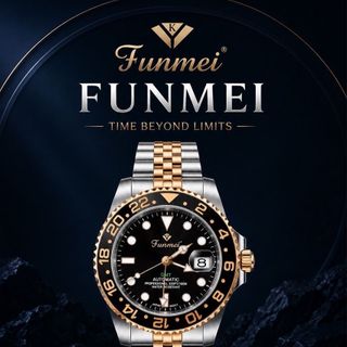 ĐỒNG HỒ NAM CHÍNH HÃNG FUNMEI F004 GMT DÂY INOX FULLBOX TEM