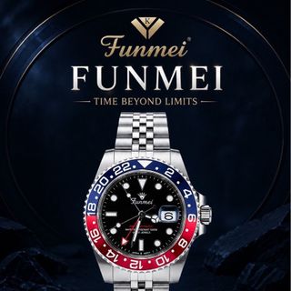 ĐỒNG HỒ NAM CHÍNH HÃNG FUNMEI F004 GMT DÂY INOX FULLBOX TEM