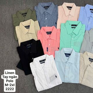 Sơ mi LINEN POLO nam.  Chất cải linen mềm - tưng - ko pha.