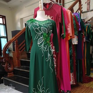 Áo dài 4 tà chất lụa chiffong co giãn nhẹ nhàng mặc dự tiệc ngồi sui