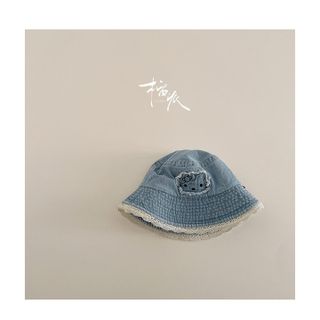 Mũ Bucket Jean Viền Ren Cho Bé – Mũ Tai Bèo Chống Nắng Thêu Hoạt Hình Dễ Thương AB73